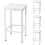 Eugad lot de 4 tabouret de bar chaise de cuisine industriel avec repose - pieds en bois agglom�r� + m�tal ...