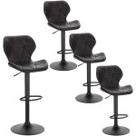 Eugad 4 x tabouret de bar rglable en similicuir + mtal47x39x90 - 112cm anthracite