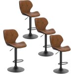 Eugad 4 x tabouret de bar réglable en similicuir + métal47x39x90 - 112cm brun Eugad 4 x tabouret de bar réglable en similicuir + métal47x39x90 - 112cm brun