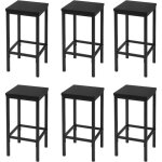 Eugad lot de 6 tabouret de bar chaise de cuisine industriel avec repose - pieds en bois agglom�r� + m�tal ...