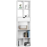 Eugad bibliothèque Étagère de rangement 8 compartiments en aggloméré et bois pin50x24x168cm blanc Eugad bibliothèque Étagère de rangement 8 compartiments en aggloméré et bois pin50x24x168cm blanc