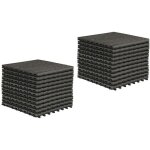 Eugad dalle terrasse ext�rieur protection de sol clipsable pour jardin 30x30cm 22 pi�ces gris