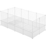 Eugad enclos lapin avec fond parc pour cochon dinde blanc 142x71x53cm0040wl