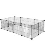 Eugad enclos lapin en mtal - parc pour cochon dinde - 142x72x36cm - noir