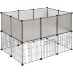 Eugad enclos pour lapin parc pour chiot hamster rongeur chat chaton avec porte mtal rglable diy 20 ...