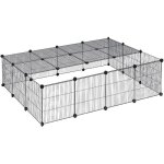 Eugad enclos pour lapin parc mtal rglable diy 22 panneaux noir