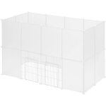 Eugad enclos pour lapin en plastique 145x75x95cm blanc avec porte plastique rglable diy 24 panneaux