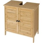 Eugad meuble salle de bain - 60x30x60cm - avec 2 portes - nature