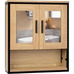Eugad meuble salle de bain armoire murale salle de bain avec miroir tablette réglable 3 niveaux chêne ... Eugad meuble salle de bain armoire murale salle de bain avec miroir tablette réglable 3 niveaux chêne ...