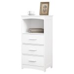 Eugad meuble salle de bain armoire de rangement avec 3 tiroirs pour salon chambre cuisine entre 40x30x80cm ...
