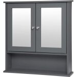 Eugad meuble salle de bain en mdf avec 3 tablettes 56x13x583cmgris