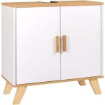 Eugad meuble sous lavabo armoire sur pied pour salle de bain 60x30x60cm blanc