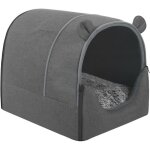 Eugad niche pour chien ou chat intrieur lit niche avec coussin amovible lavable rembourr 55x60x60cm ...