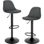 Eugad tabouret bar lot de 2 chaise pivotante tabouret de bistrot hauteur r�glable tabouret de comptoir ...
