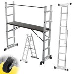 Eulenke echafaudage roulant�chelle �chafaudage de travail aluminium charge 150kg travaux bricolage chantiearge ...