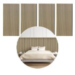 Eulenke lot 2 pi�ces panneaux acoustiques aspect bois en mdf acoustique - bois - feutrine noir - 60 x ...