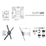 Fixation murale - erard - cliff 400tw45 - argent� noir - 762 � 1321 cm - 30 kg max