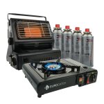 Eurocatch rchaud et cuisinire  gaz - ensemble de camping - 4 bonbonnes de gaz butane - rchaud  gaz ...