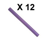 Eurostil - lot de 12 bigoudis souples longueur 24 cm diamtre 1. 8 cm violet