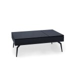 Evania - table basse  plateau relevable en cramique noir et coffre de rangement