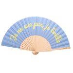 ventail original avec message je ne sue pas je brille. ventail en bois moderne et amusant. ventail ...