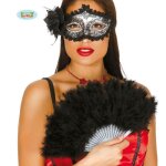Accessoire de mode - �ventail - plumes noires - �l�gant et l�ger - pour �v�nements int�rieurs