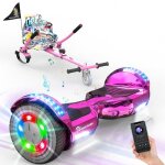 Evercross hoverboard gyropode 6. 5 pouces rose hoverkart hip - rose auto quilibre self - balancing led ...