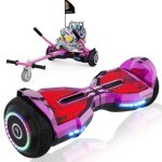 Evercross hoverboards gyropode 6. 5 rose hoverkart hip - rose auto quilibre 3 leds clignotants des pdales ...