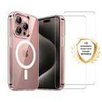 Coque de t�l�phone - evetane - iphone 16 pro - anti - choc magsafe - transparent - 2 vitres incluses
