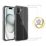 Coque de t�l�phone - evetane - compatible iphone 16 plus - antichoc - transparente - livr�e avec 2 verres ...