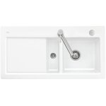 Evier 1 bac et demi villeroy et boch subway pure 60 100 x 51 �gouttoir � gauche c�ramique sans vidage ...