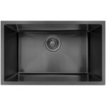 Evier luisa évier 1 grande cuve seule 76x45 en inox gris gun métal essebagno Evier luisa évier 1 grande cuve seule 76x45 en inox gris gun métal essebagno
