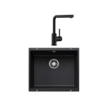 Pack �vier + mitigeur - blanco - 527919 - noir - rectangulaire - 1 bac - r�versible