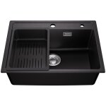 �vier un bac en granit - anycee max - anycee max - noir - 60x46 cm - panier �gouttoir amovible