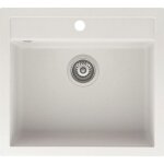 Evier - blanc - carr 1 bac sans gouttoir - 80% quartz naturel