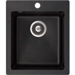 Evier carré 1 bac sans égouttoir - granit noir - a encastrer - 50 cm x 40 cm Evier carré 1 bac sans égouttoir - granit noir - a encastrer - 50 cm x 40 cm