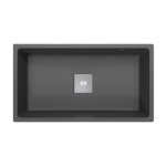 Evier carrit évier 1 grande cuve seule 78x43. 5 granit noir essebagno Evier carrit évier 1 grande cuve seule 78x43. 5 granit noir essebagno
