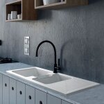 Evier c�ramique blanc ewi aglae 2 bacs 1 �gouttoir