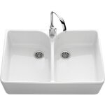 vier timbre doffice cramique blanc ekio ii 2 bacs