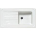 Evier c�ramique blanc ewi ir�ne 1 bac 1 �gouttoir