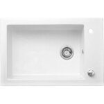 �vier c�ramique blanc gaspard 1 bac 760x500 mm