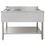 vier commercial - inox - 1 cuve - 120 x 60 cm - gouttoir  droite - argent