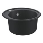 Evier composite - grohe - k200 - 1 bac - a encastrer - noir - rond