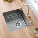 vier cuisine 1 bac auralum - inox bross - ensemble de drainage - vier sous plan pour cuisine