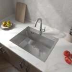 Aica vier de cuisine inox argent 60x45x20cm 1 bac evier cuisine multifonction