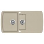 �vier de cuisine - abi - granit beige - double lavabo - r�sistant � la chaleur - facile � nettoyer