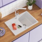 �vier de cuisine - anycee max - anycee max - 1 bac - �gouttoir r�versible - blanc