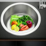Évier de cuisine carré 1 bac - zyifanyd - montage à encastrer - 41cm x 41cm x 20cm - métal Évier de cuisine carré 1 bac - zyifanyd - montage à encastrer - 41cm x 41cm x 20cm - métal