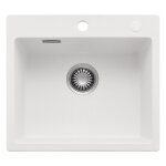 �vier de cuisine - cecipa max - 50x45cm - granit - blanc - 1 bac - r�sistant aux chocs