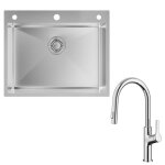 �vier de cuisine - cecipa max - inox - 60x49cm - 3 trous pr� - perc�s - robinet extractible